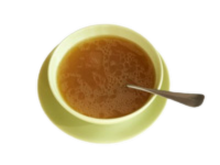 Vifon Suomi Pikanuudelit Keitto Ramen ja muuta Savory Asian-style broth in a bowl with spoon – rich umami base perfect for ramen, pho, and instant noodle soups.